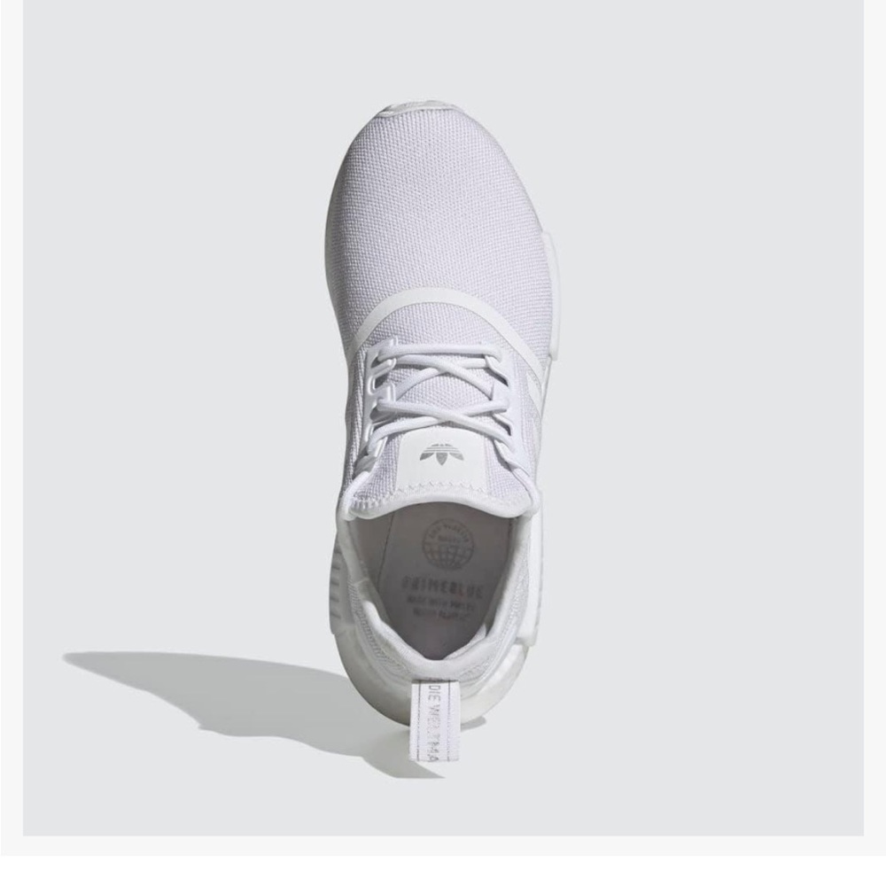 Adidas NMD_r1 Sneakers in White/White/Silver Metallic Size 9 - Picture 3 of 12